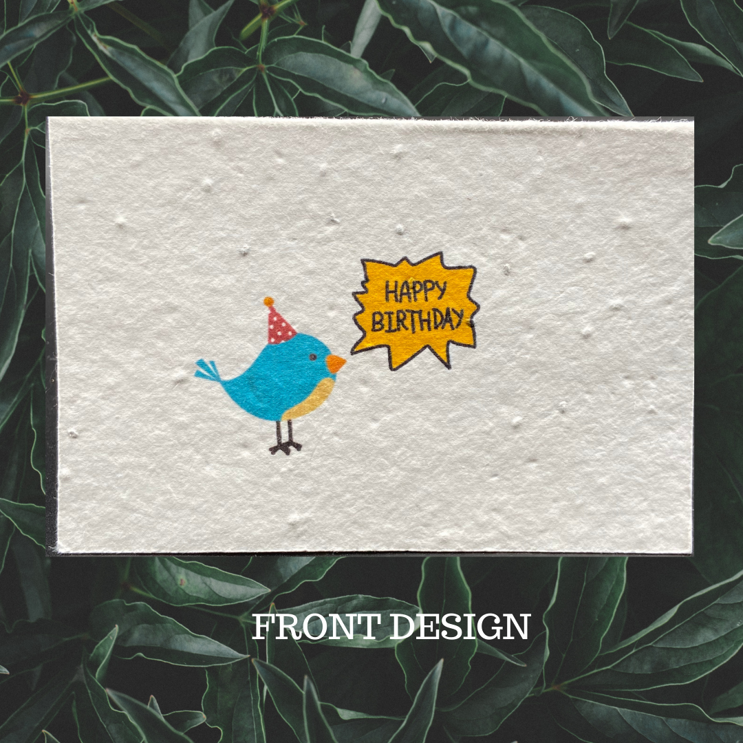 Plantable Happy Birthday Card - Bird