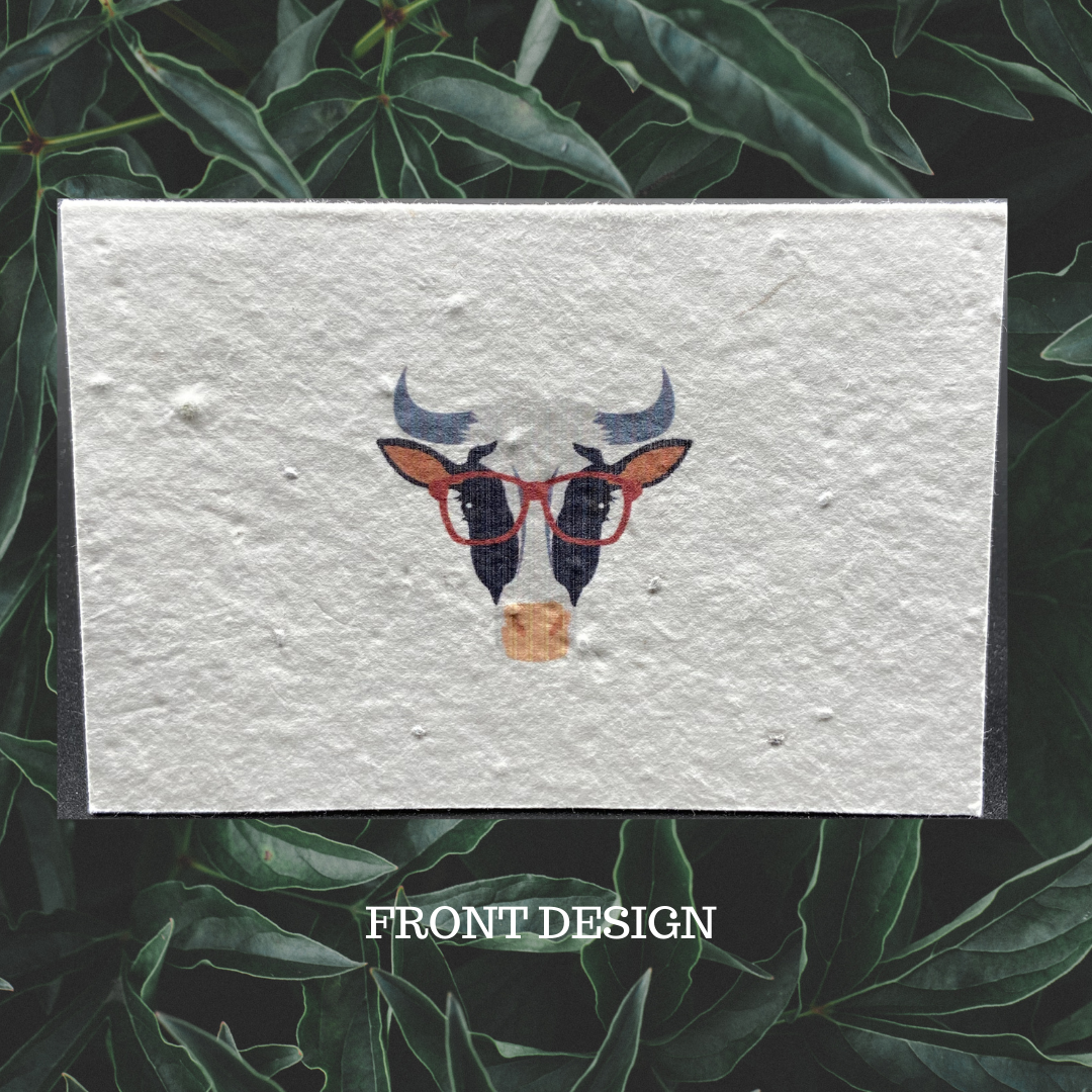 Plantable Blank Card - Cool Cow