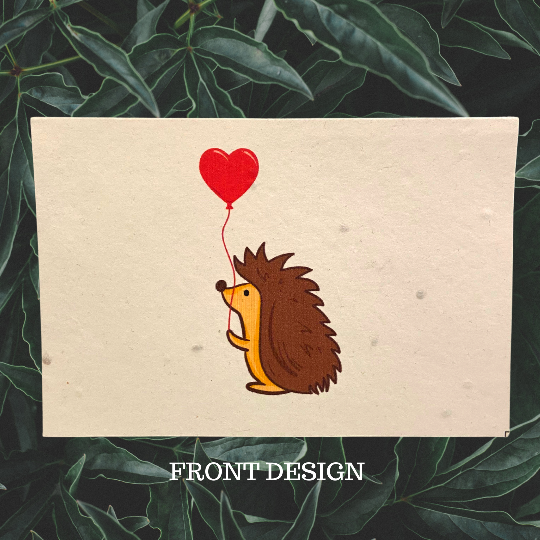 Plantable Hedge Hog Love - A card for any occasion